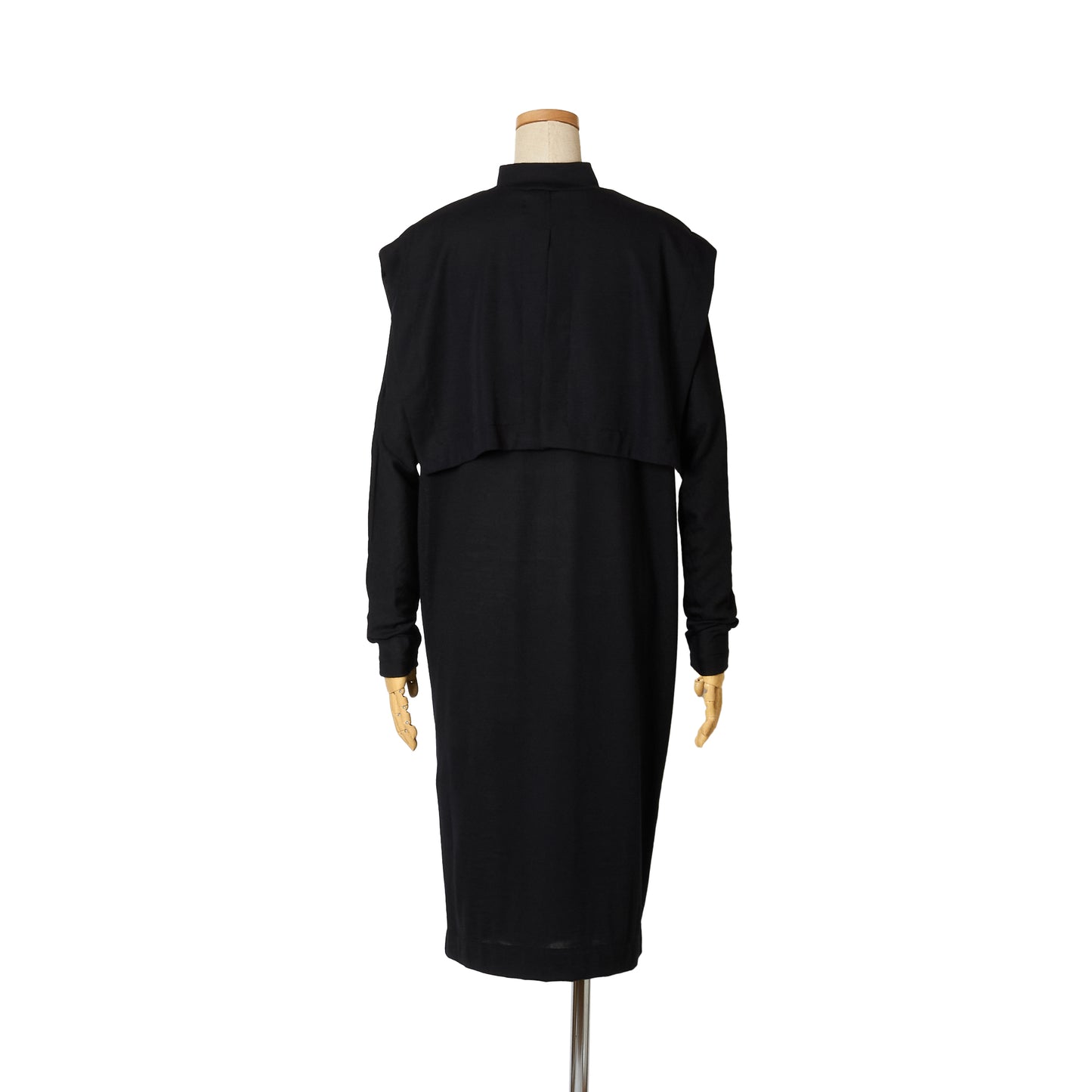 WOOL JRSY CAPE DRESS