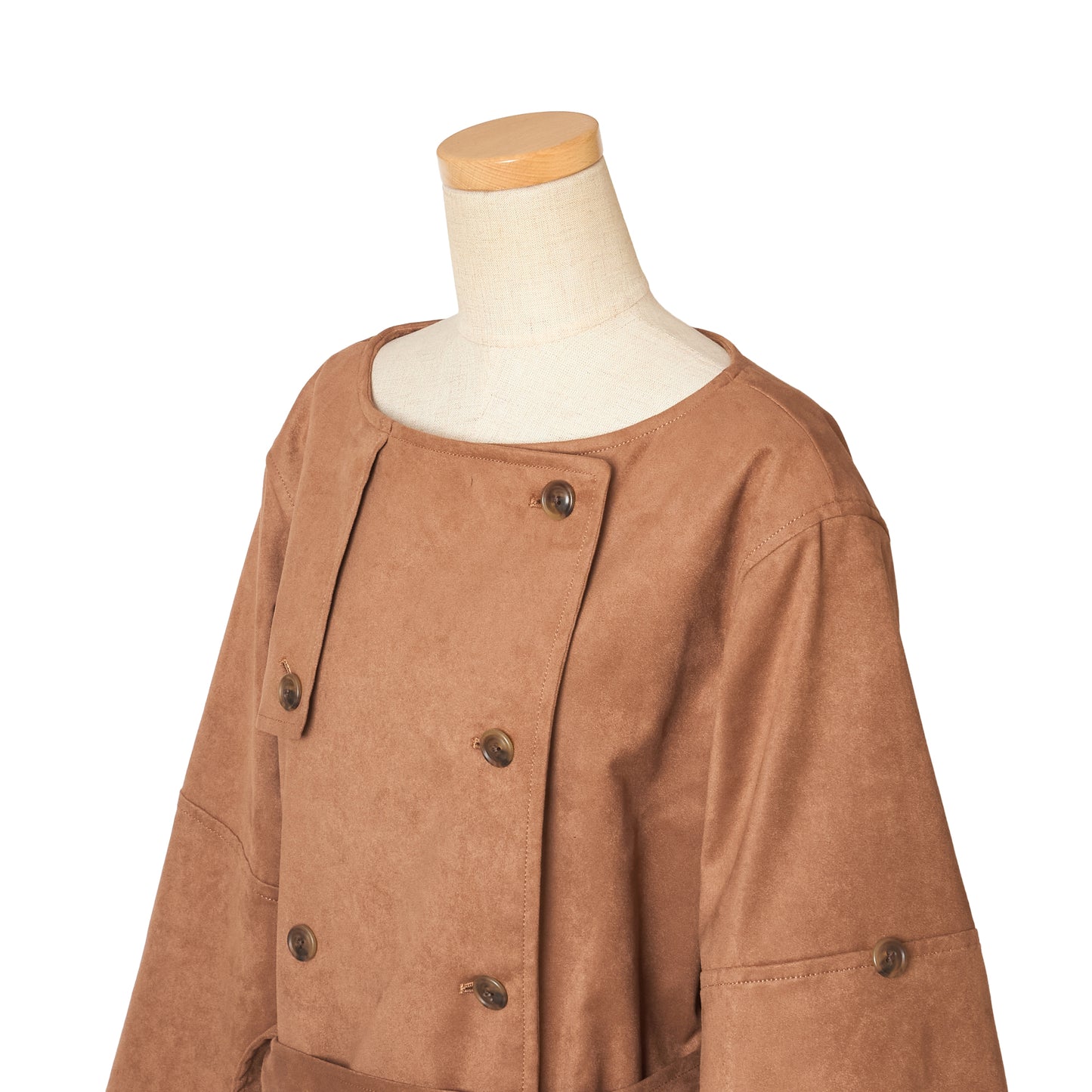 SUEDE CREW BIG/SLEEVE COAT