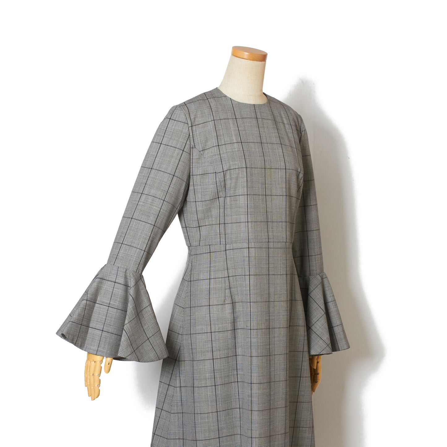 G/CHECK BELL/SLEEVE DRESS