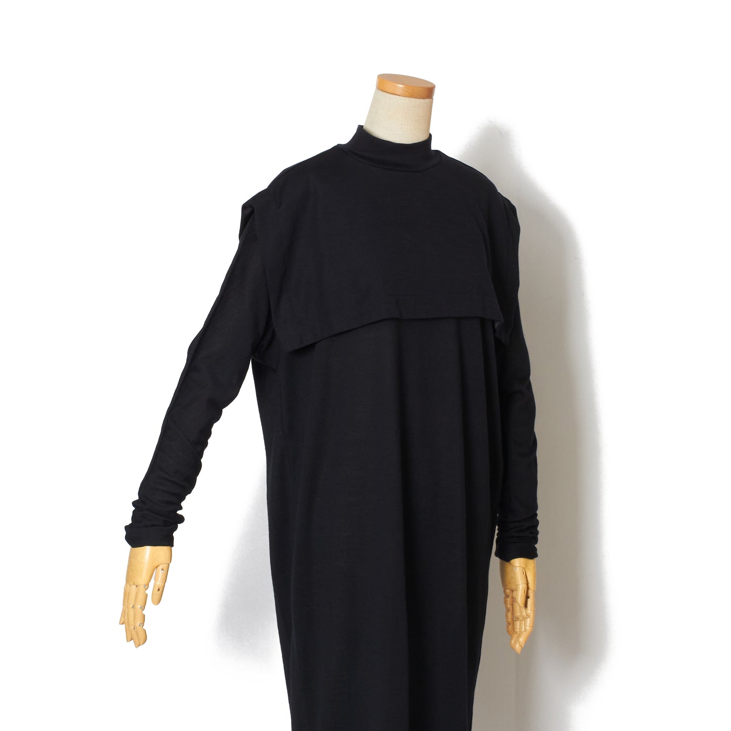 WOOL JRSY CAPE DRESS