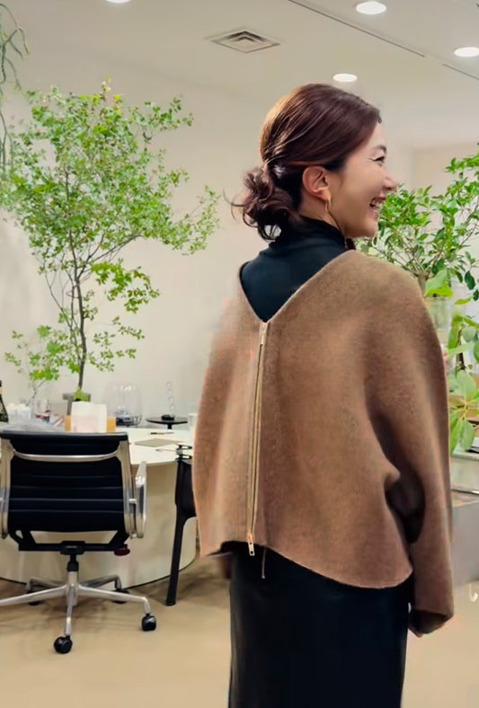 FULLING ALPACA ZIP COAT