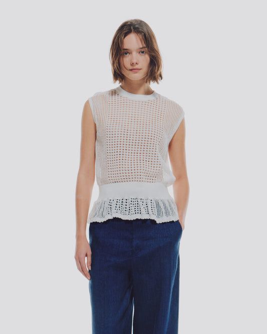 【予約商品】 COTTON MESH LACE NS TOPS