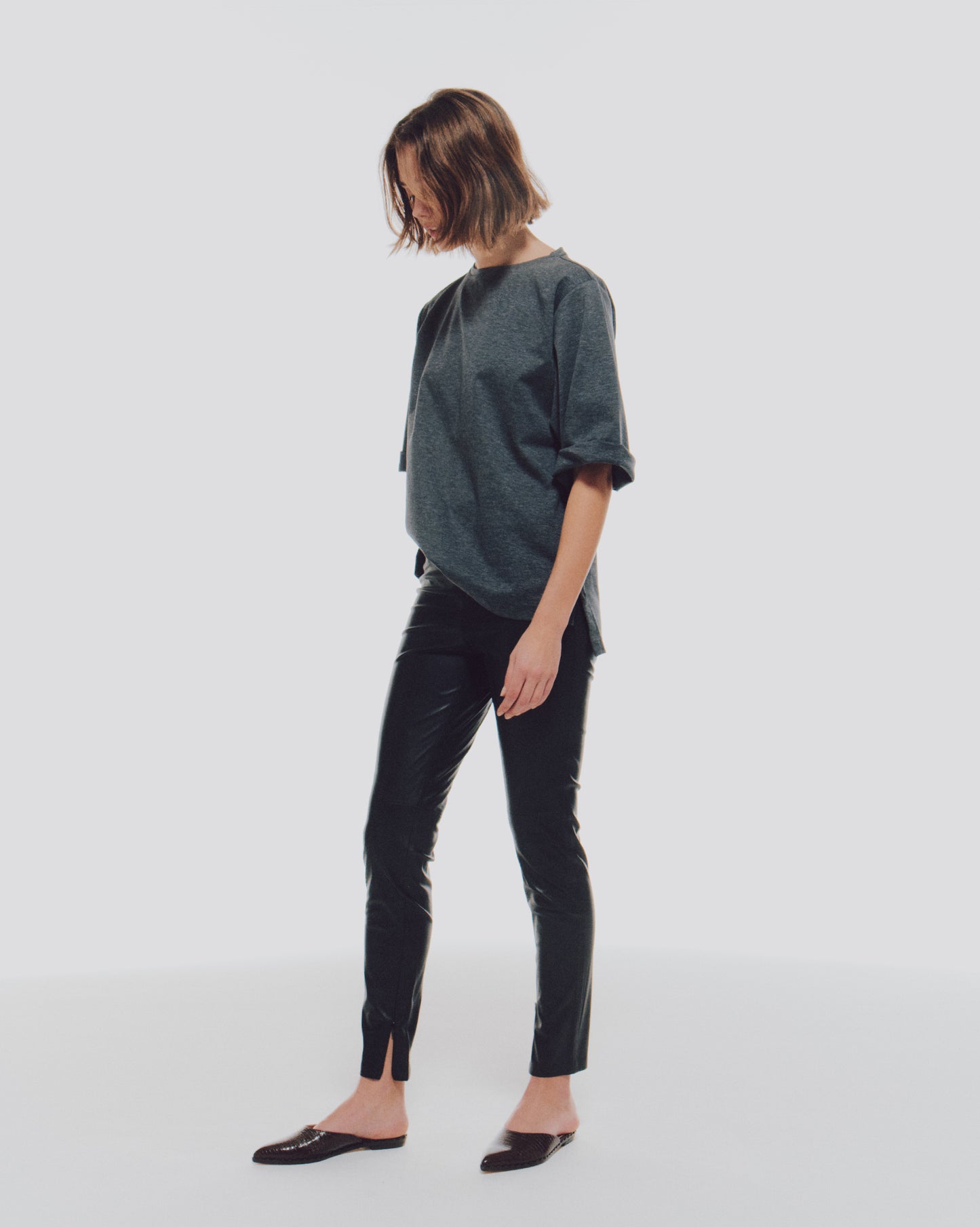 【定番】 F/LEATHER SKINNY PANTS