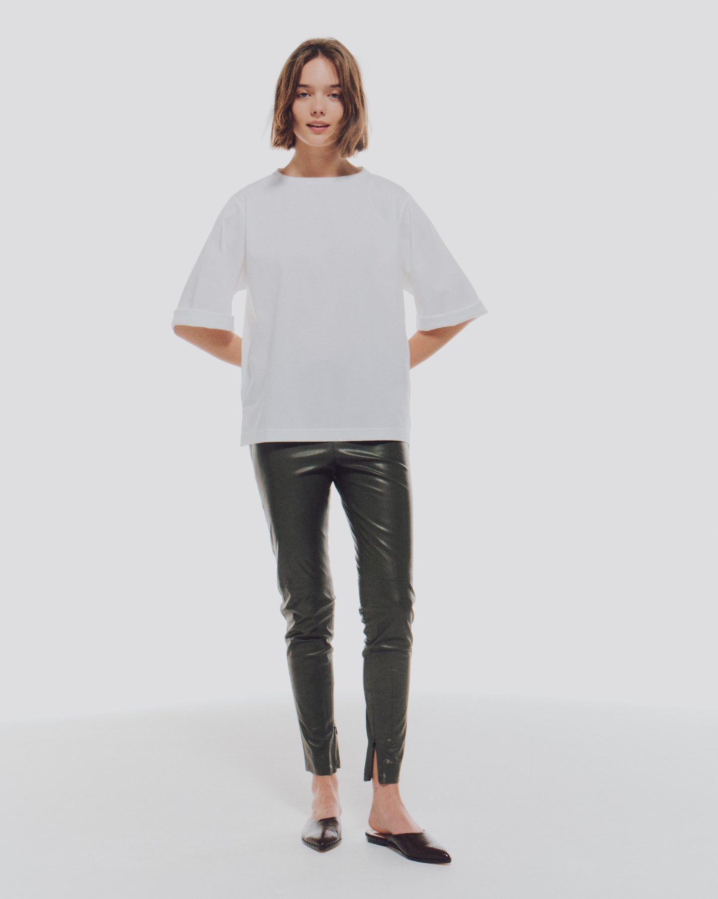 【定番】 F/LEATHER SKINNY PANTS