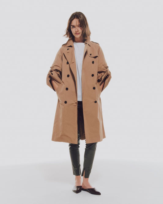 GROSGRAIN BIG-SLEEVE TRENCH COAT