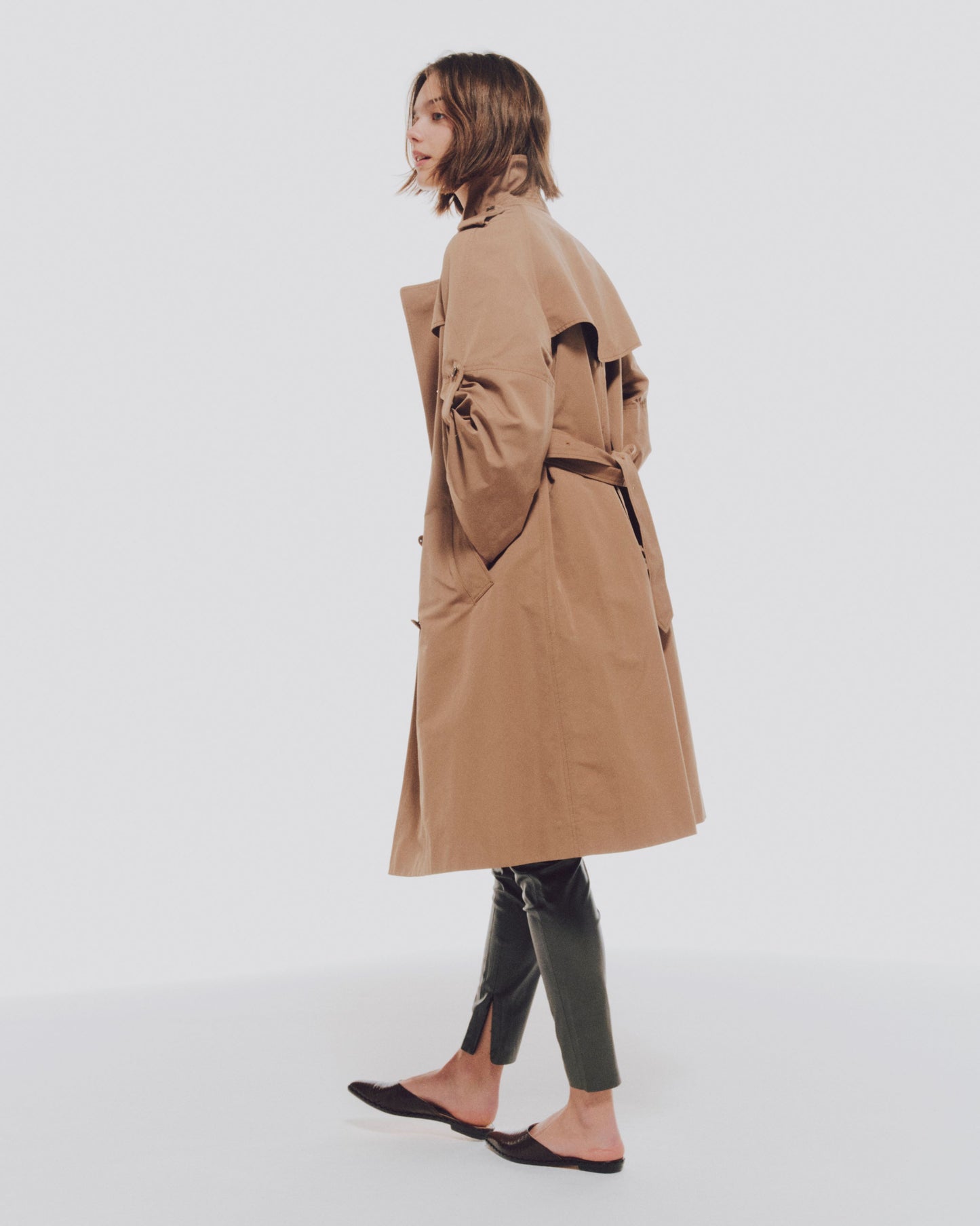 GROSGRAIN BIG-SLEEVE TRENCH COAT