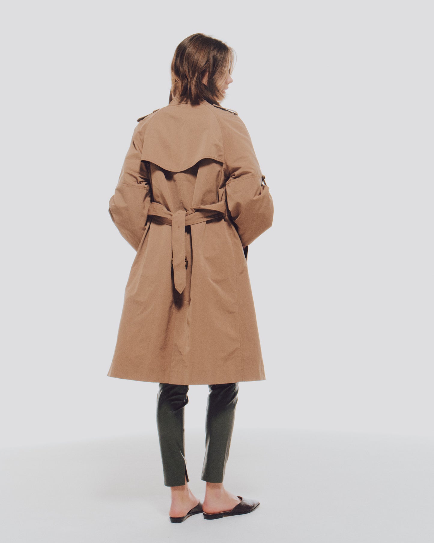 GROSGRAIN BIG-SLEEVE TRENCH COAT