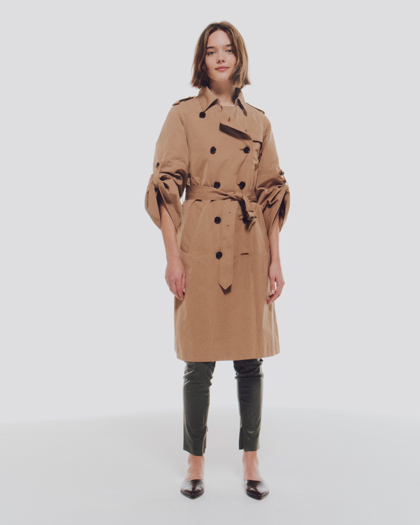 GROSGRAIN BIG-SLEEVE TRENCH COAT