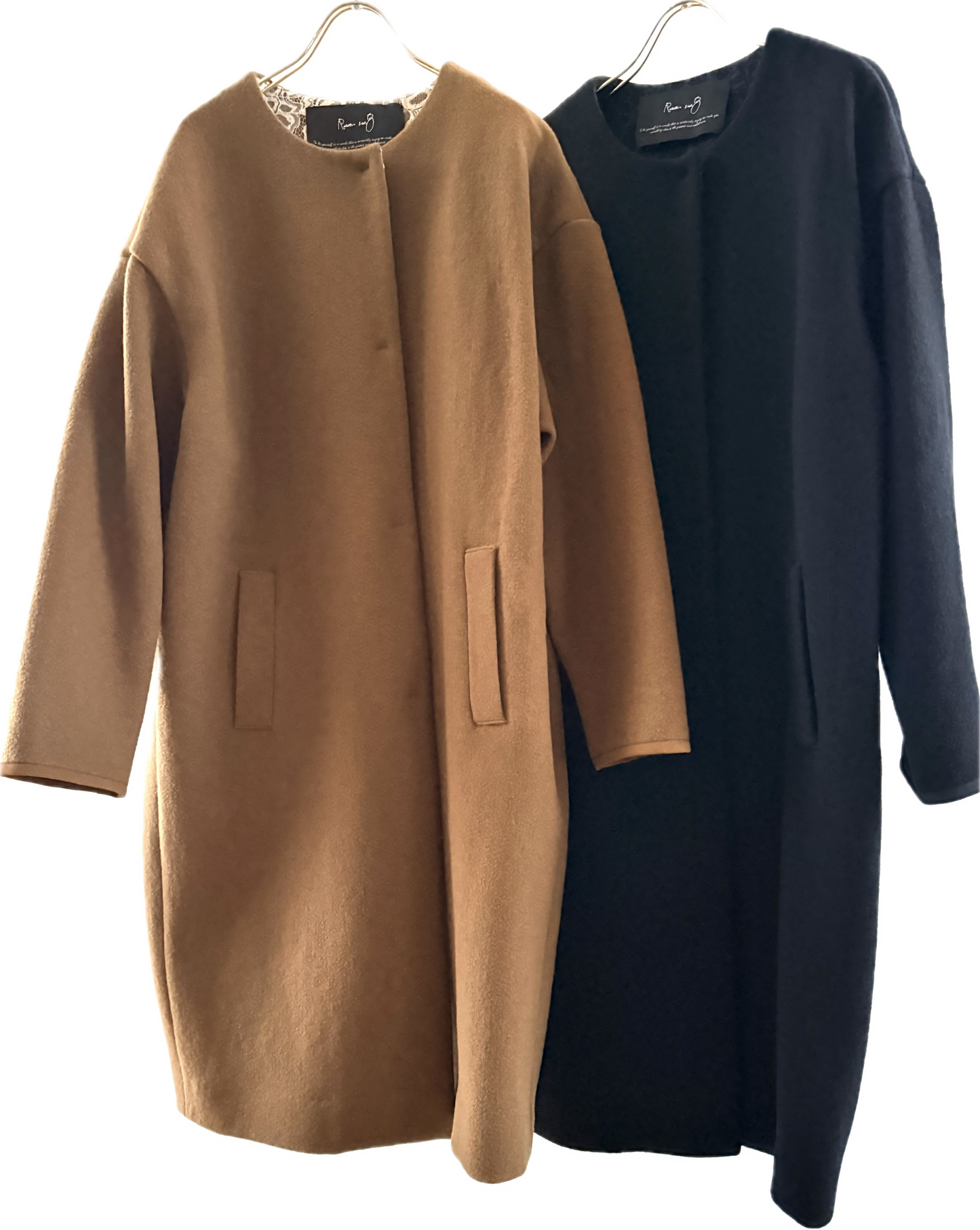BOUCLE/LACE  SNAP LONG  COAT