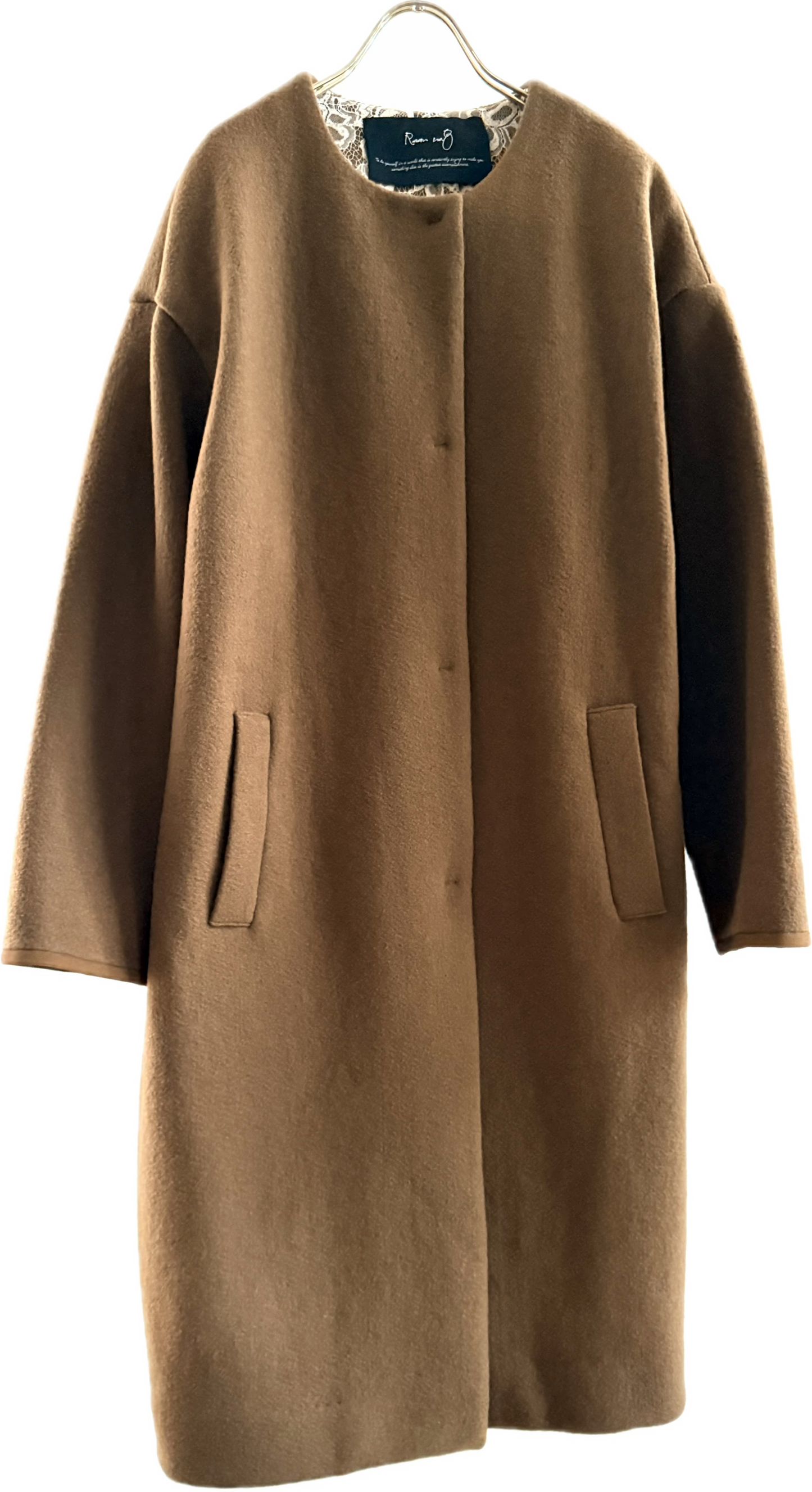BOUCLE/LACE  SNAP LONG  COAT