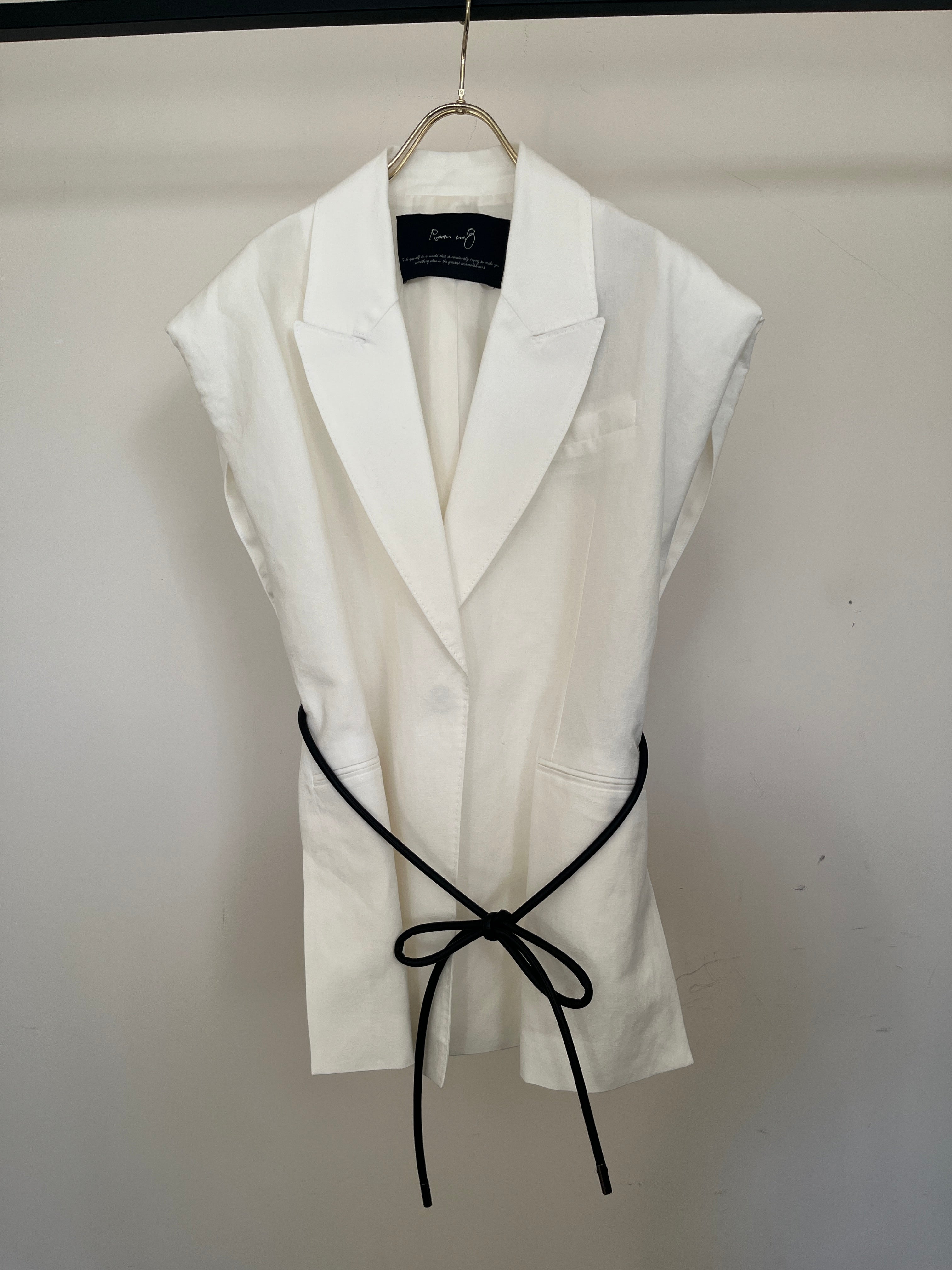 LINEN D/BRESTED VOLUME/S GILET – Room no.8 ONLINE SHOP