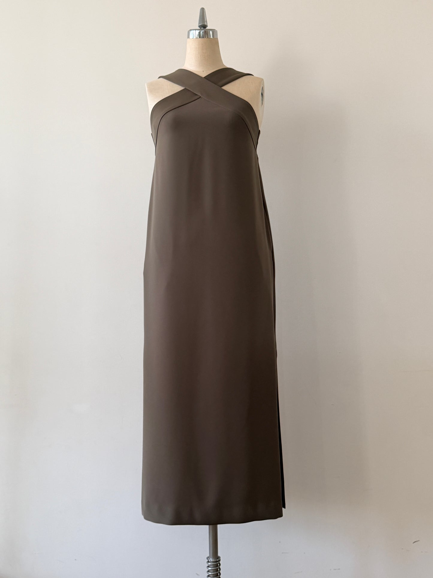 W-SATIN CROSS DRESS