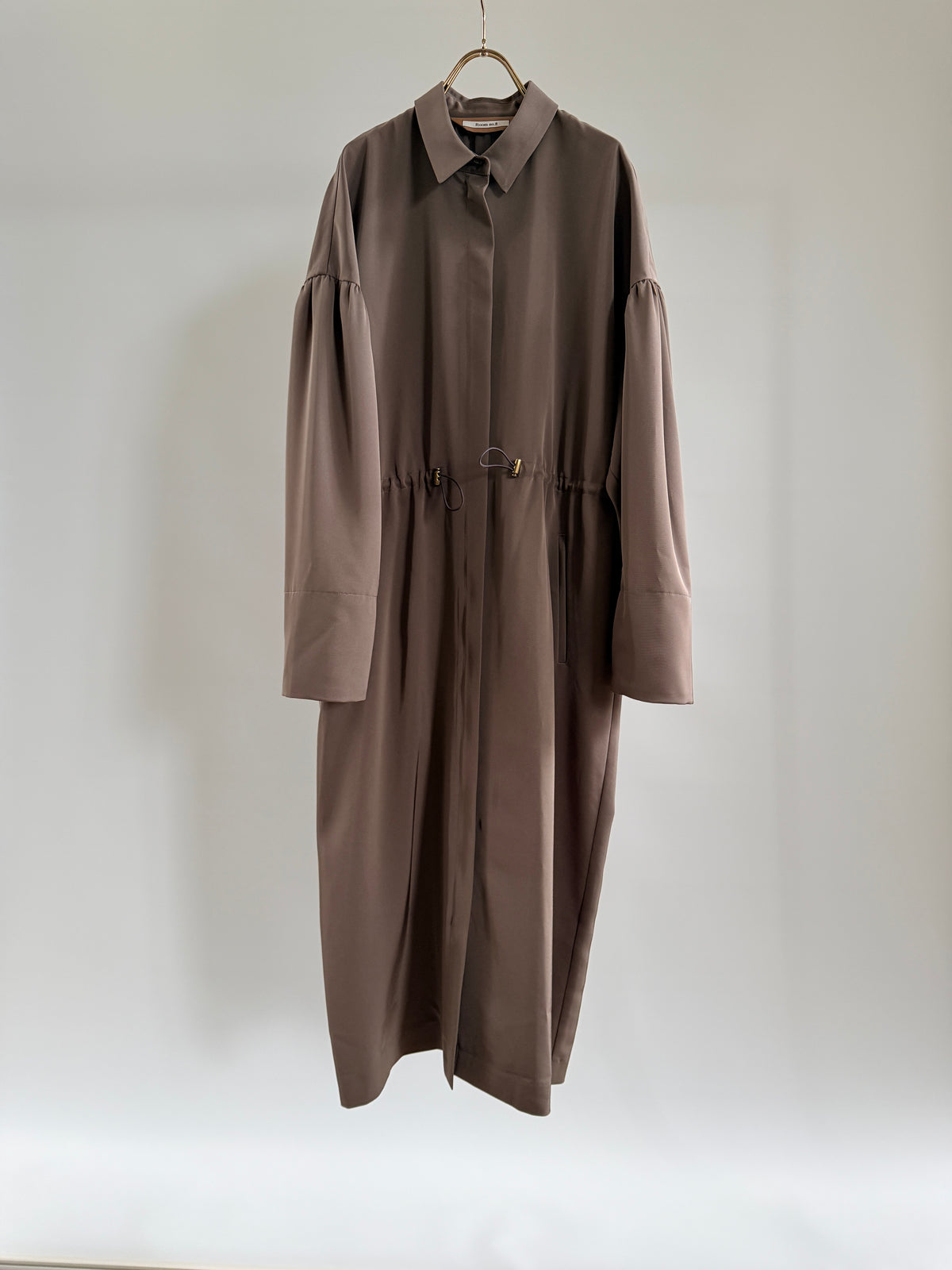 TRI TWILL ZIP GATHER DRESS
