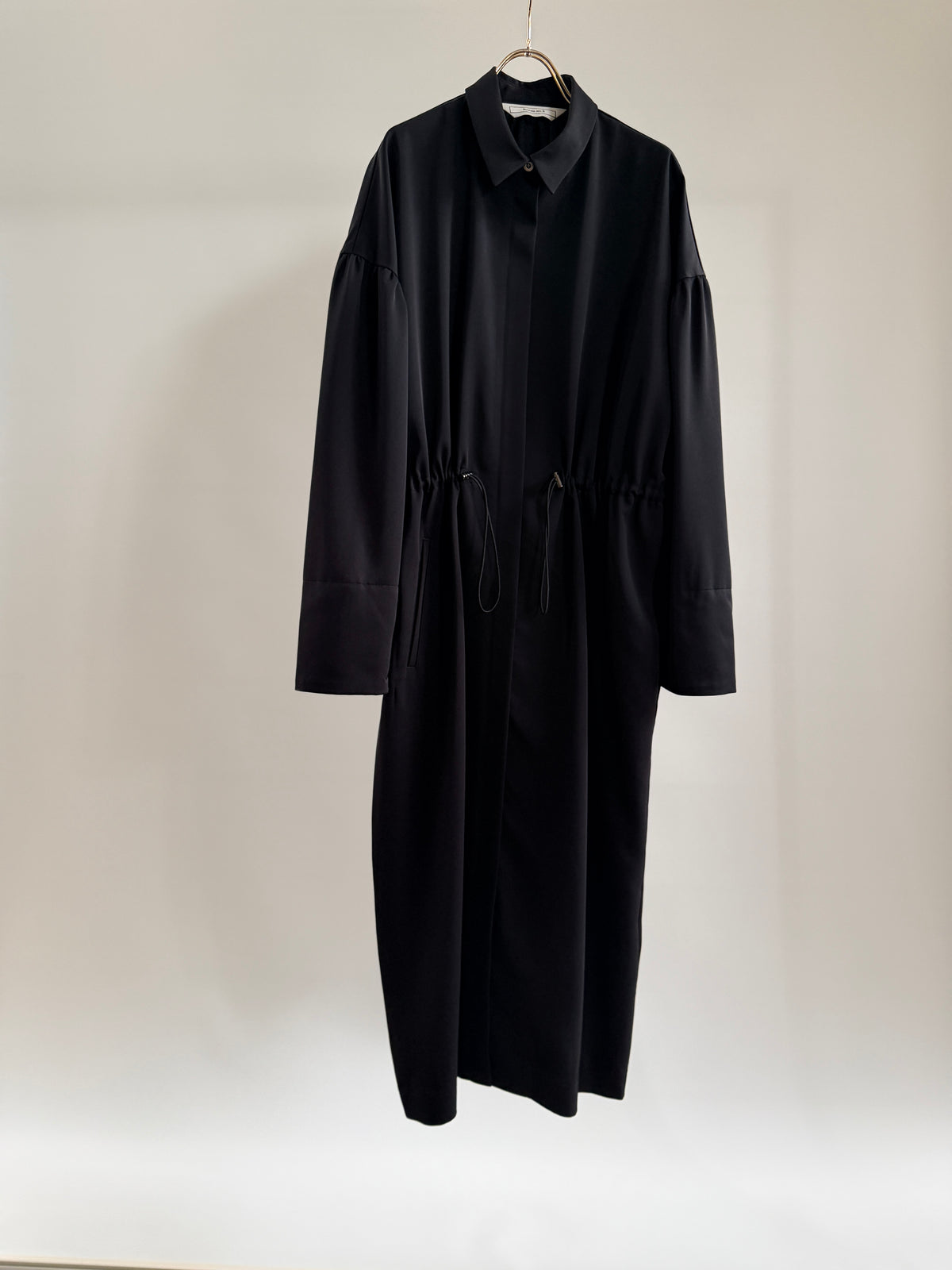 TRI TWILL ZIP GATHER DRESS