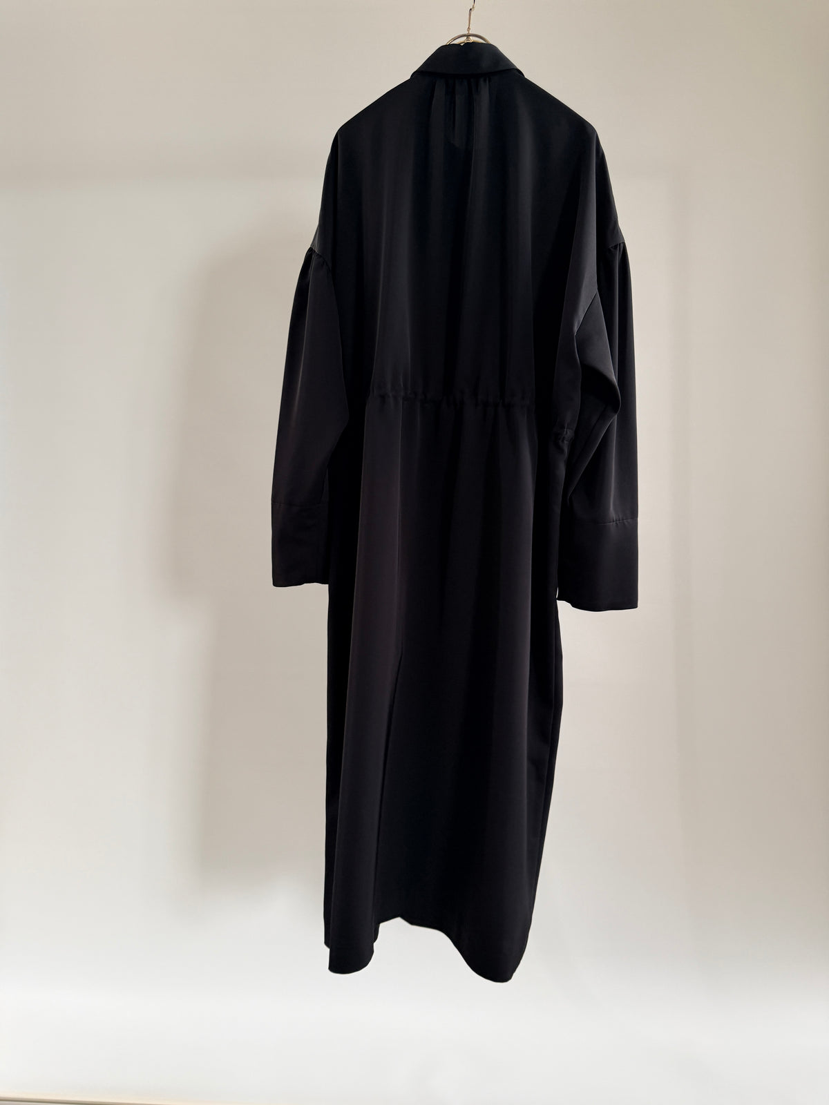 TRI TWILL ZIP GATHER DRESS
