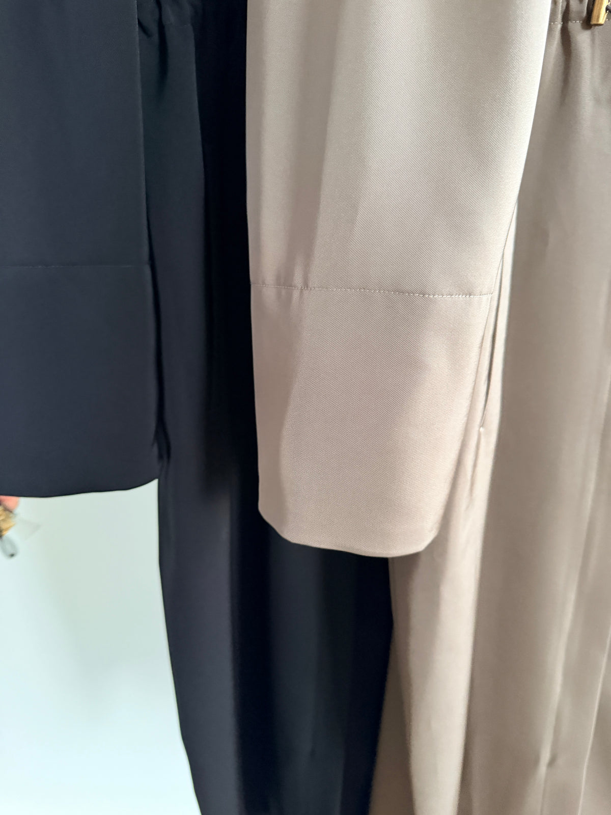 TRI TWILL ZIP GATHER DRESS