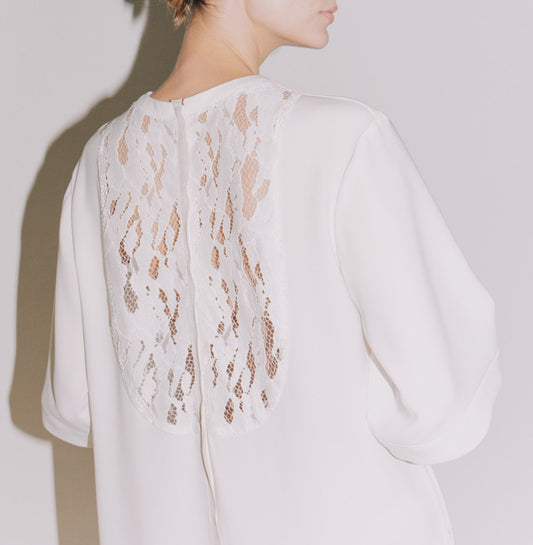 GEORGETTE BACK/LACE DRESS