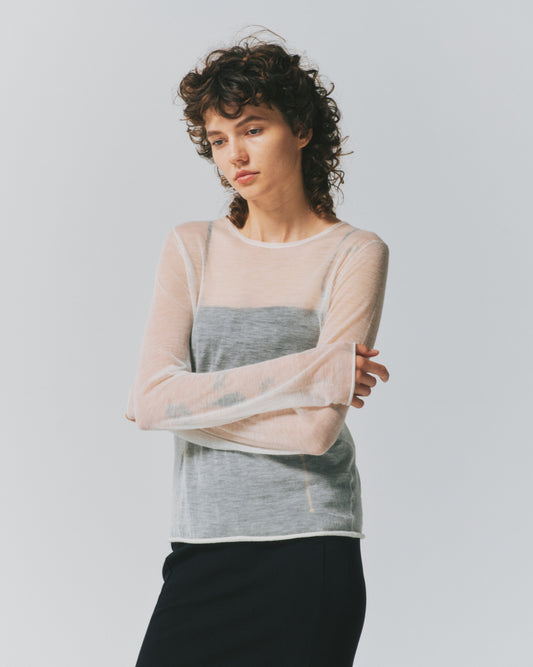 【予約商品】CASHMERE SHEER CREW TOPS