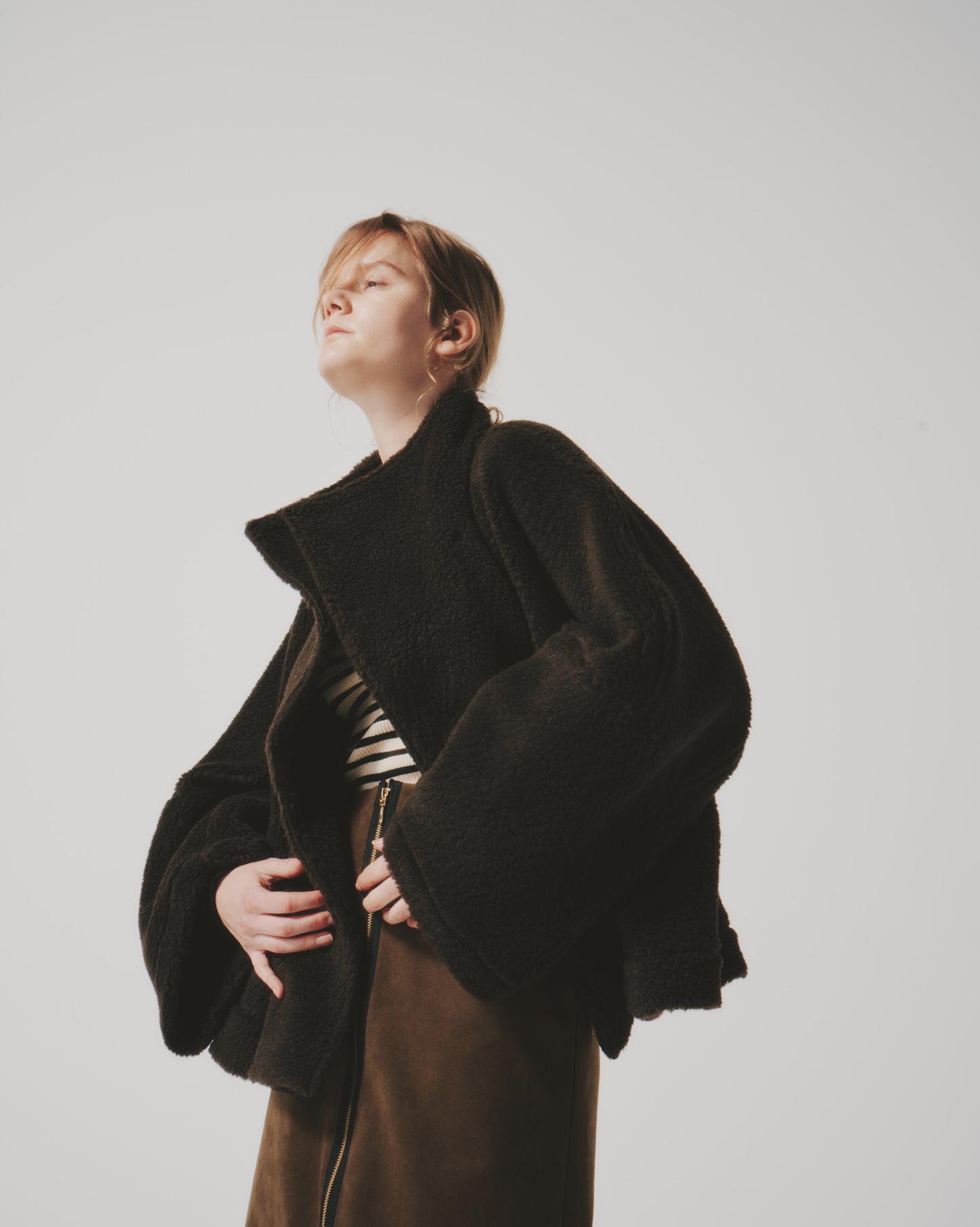 【予約商品】POODLE HI/N SHORT DOT COAT(BROWN)