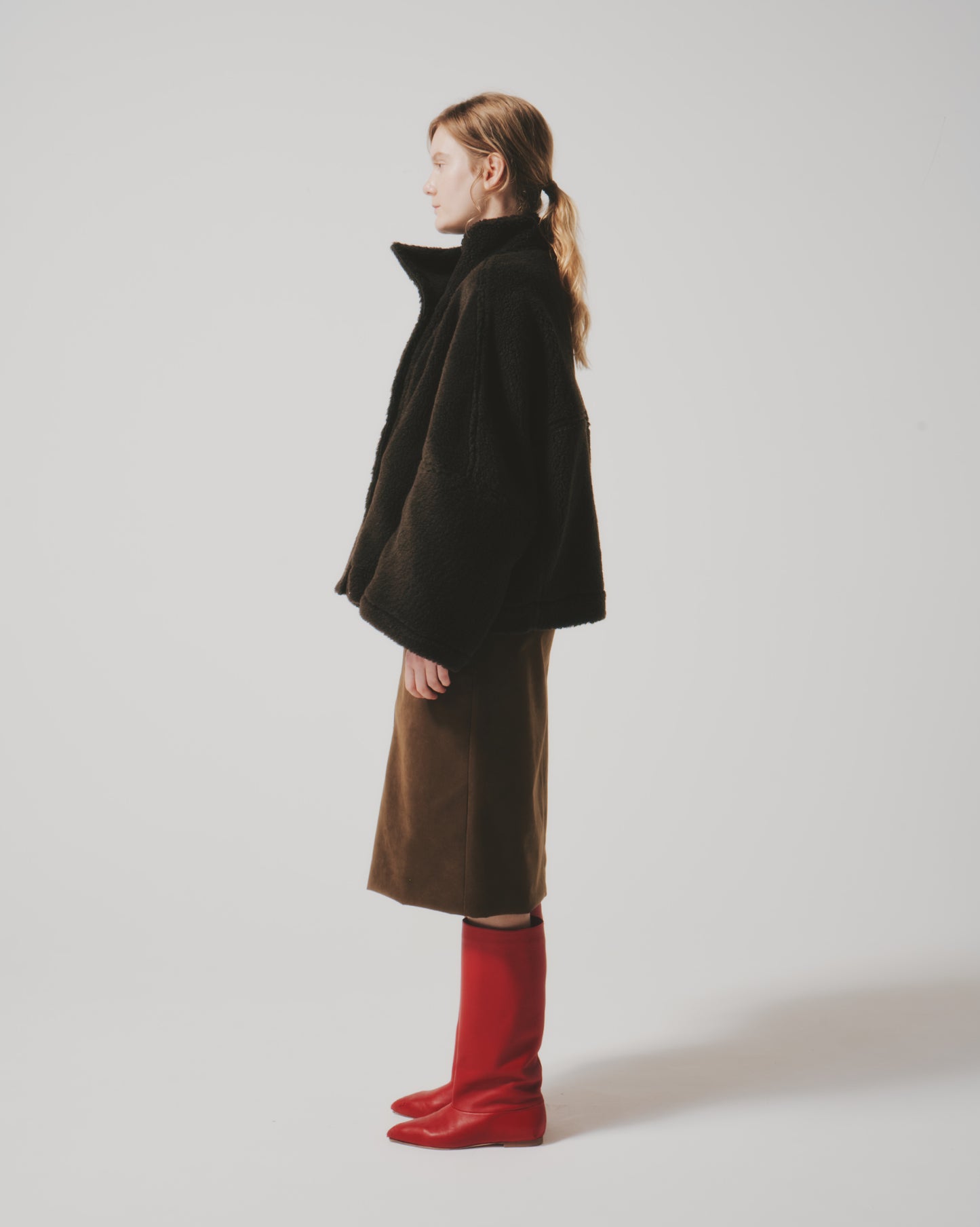 【予約商品】POODLE HI/N SHORT DOT COAT(BROWN)
