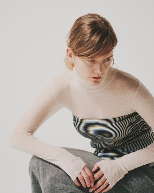 【予約商品】CASHMERE SHEER RIB TTL