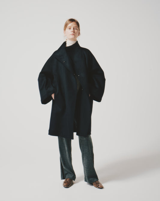 CASH HI/NECK DOT COAT