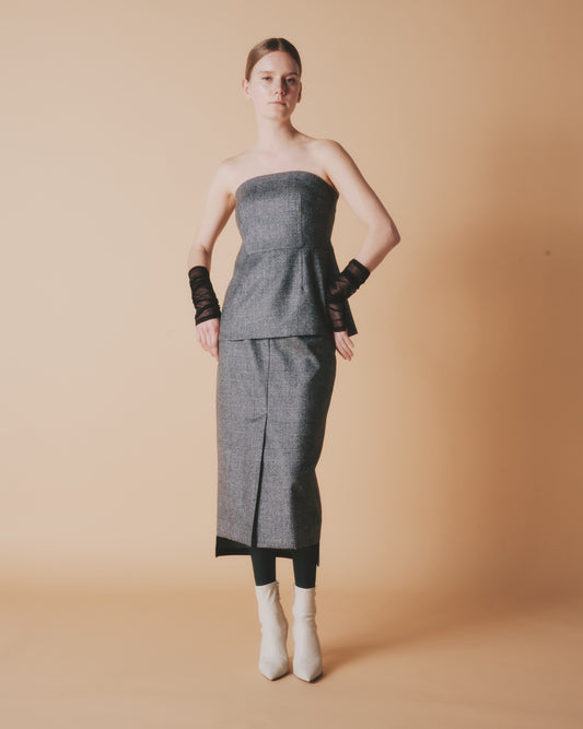 【予約商品】WOOL CASH F/VENT SKIRT
