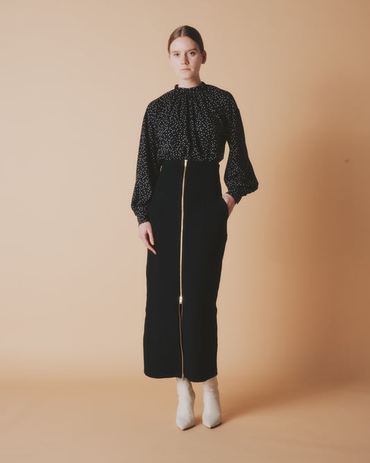 【予約商品】GARTER RIB ZIP UP SKIRT