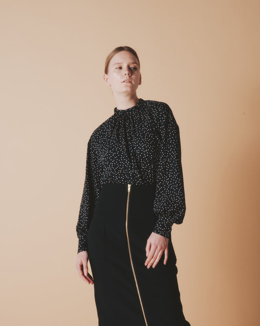【予約商品】AMUNZEN DOT NECK/GATHER SHIRTS
