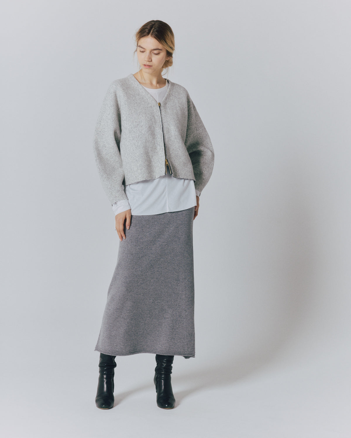 FULLING ALPACA ZIP COAT