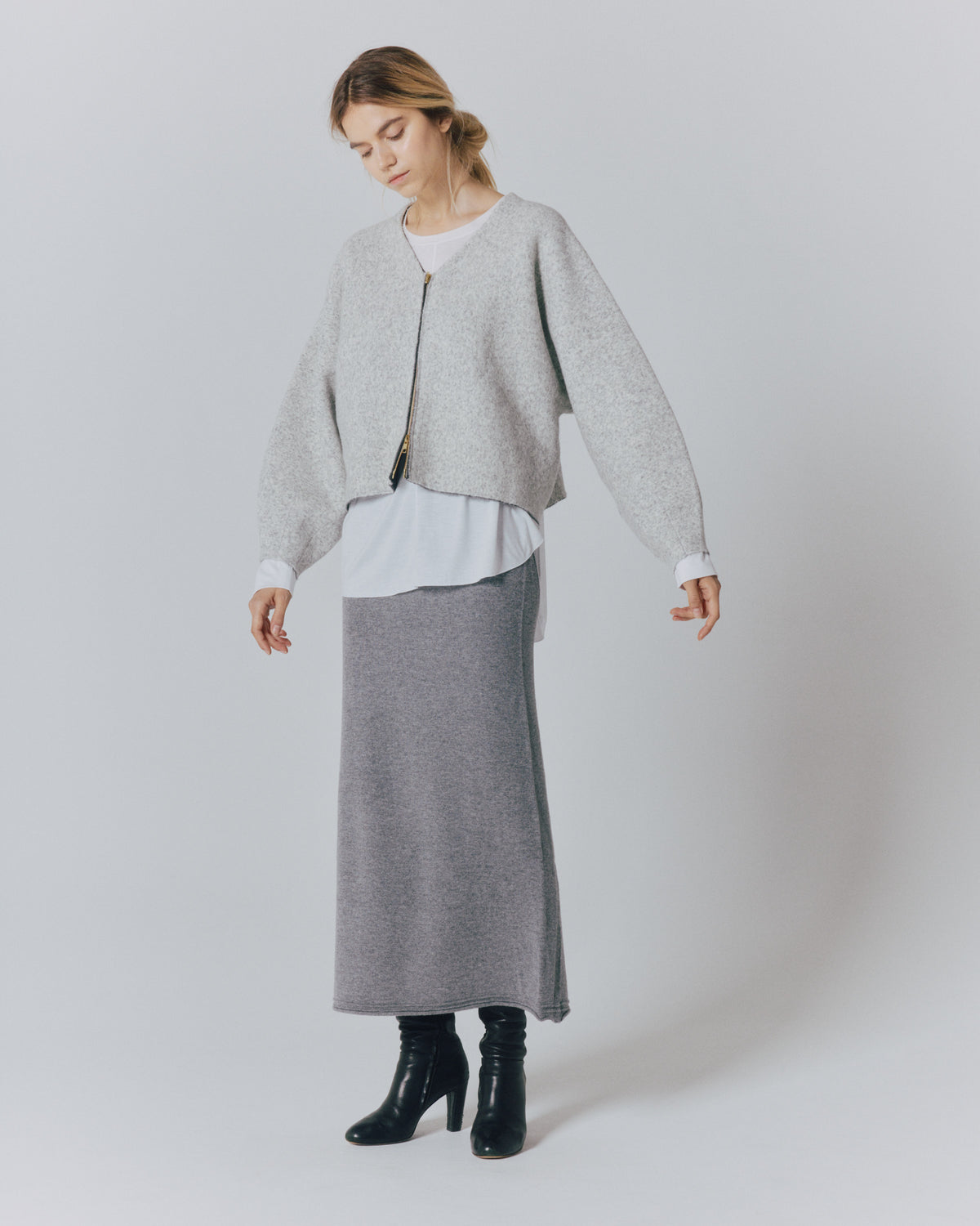 FULLING ALPACA ZIP COAT
