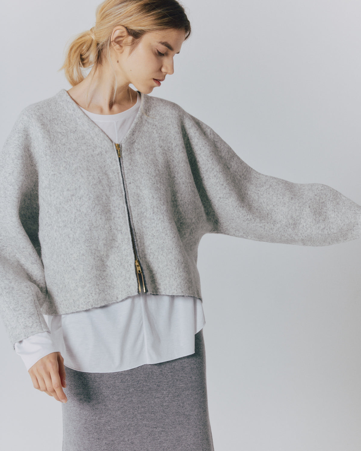 FULLING ALPACA ZIP COAT
