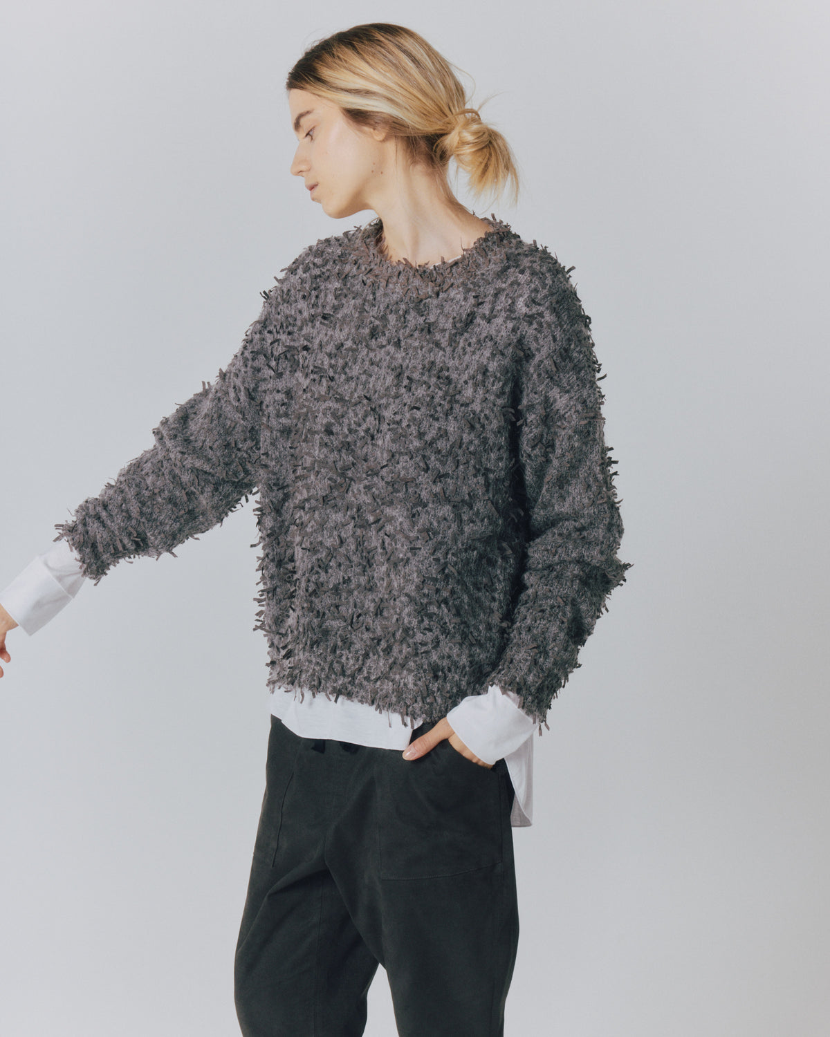 RIBBON-YARN CREW TOPS