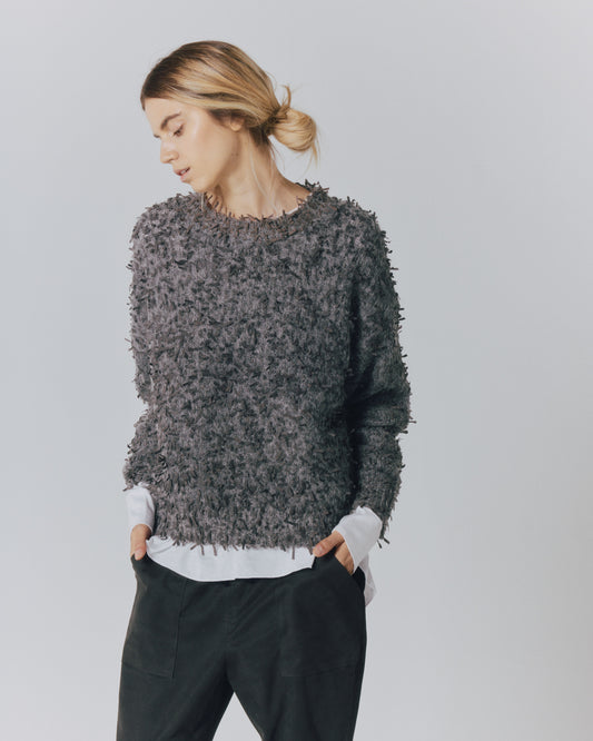 RIBBON-YARN CREW TOPS