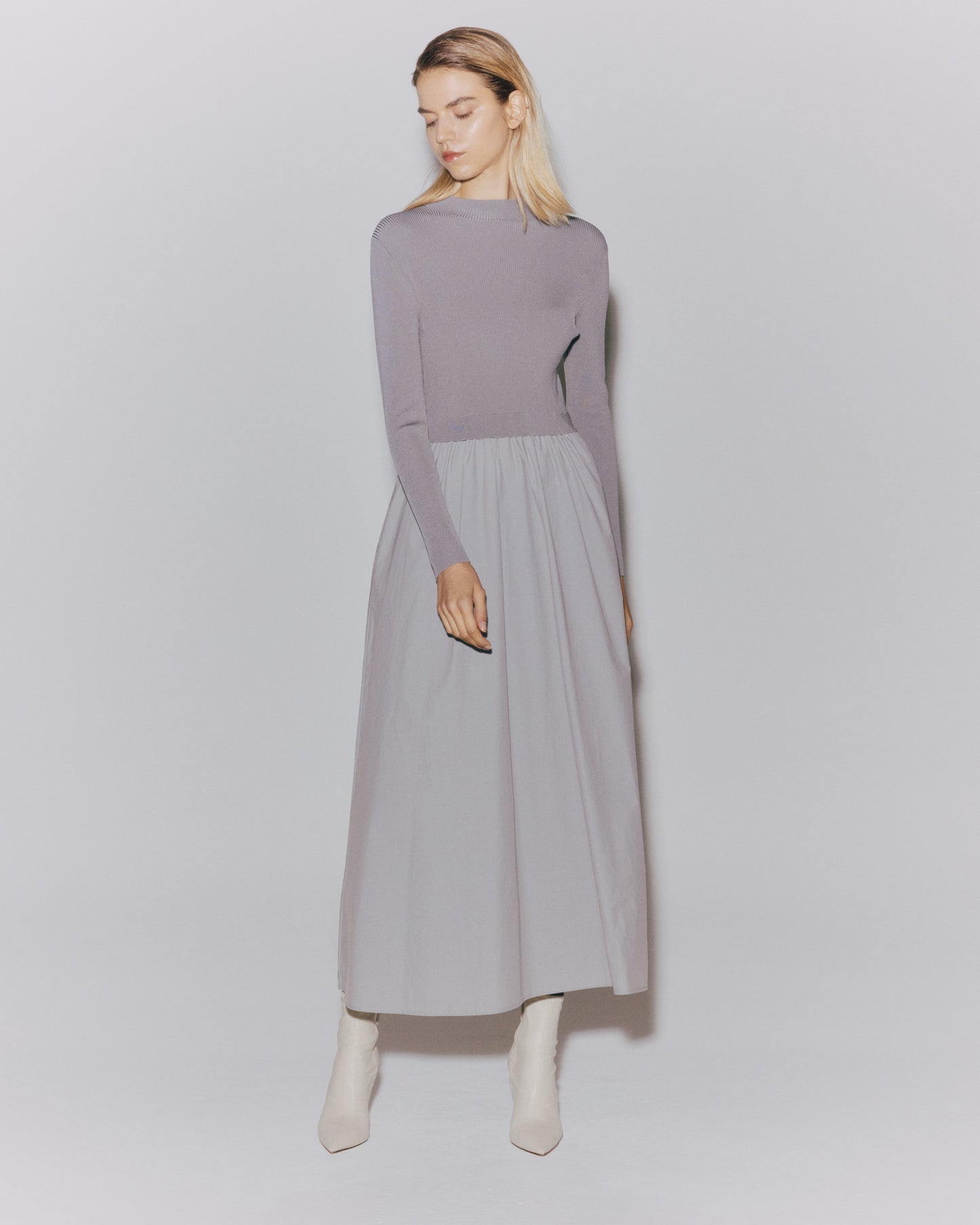 【予約】RYN/NY RIB GATHER DRESS