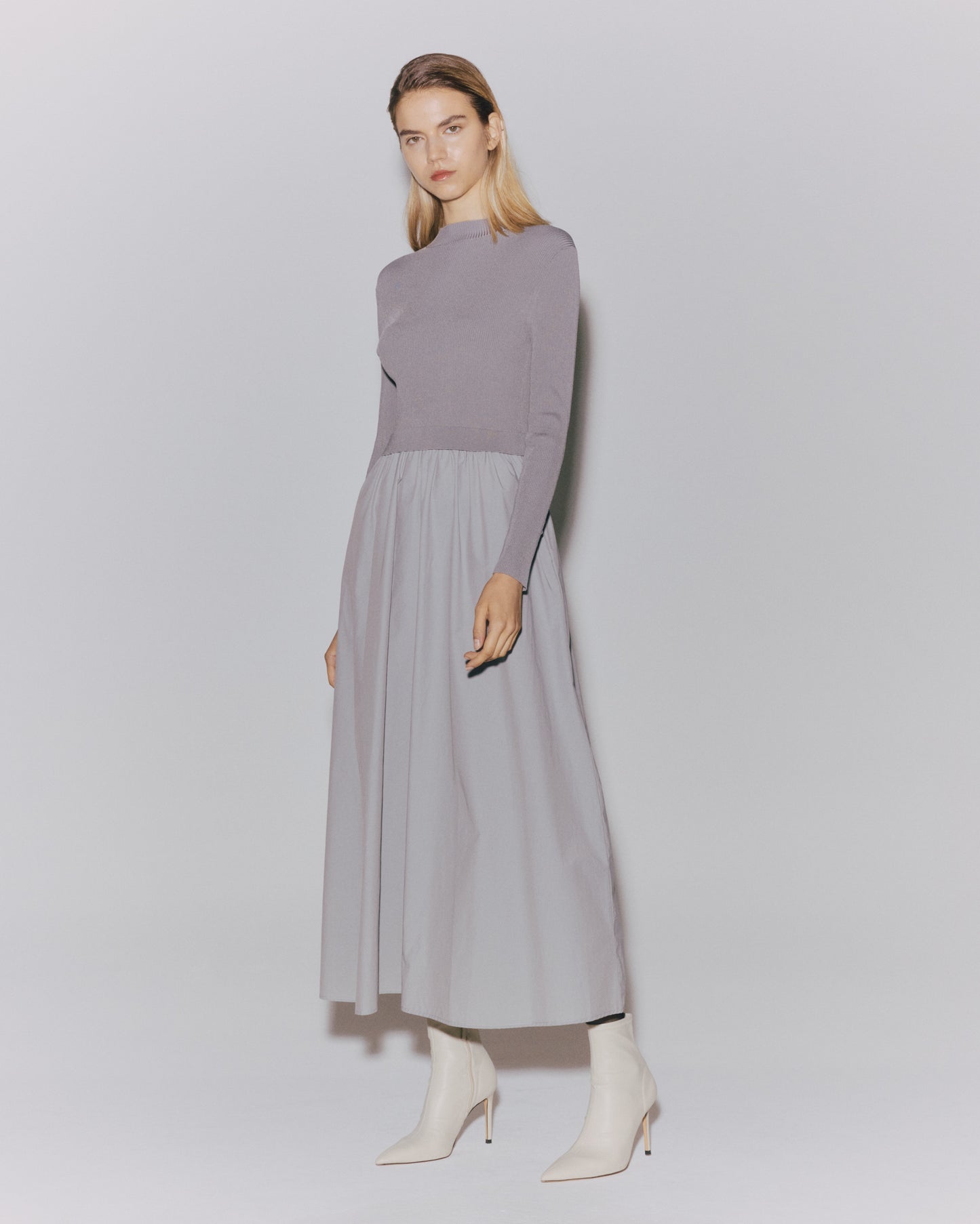 【予約】RYN/NY RIB GATHER DRESS