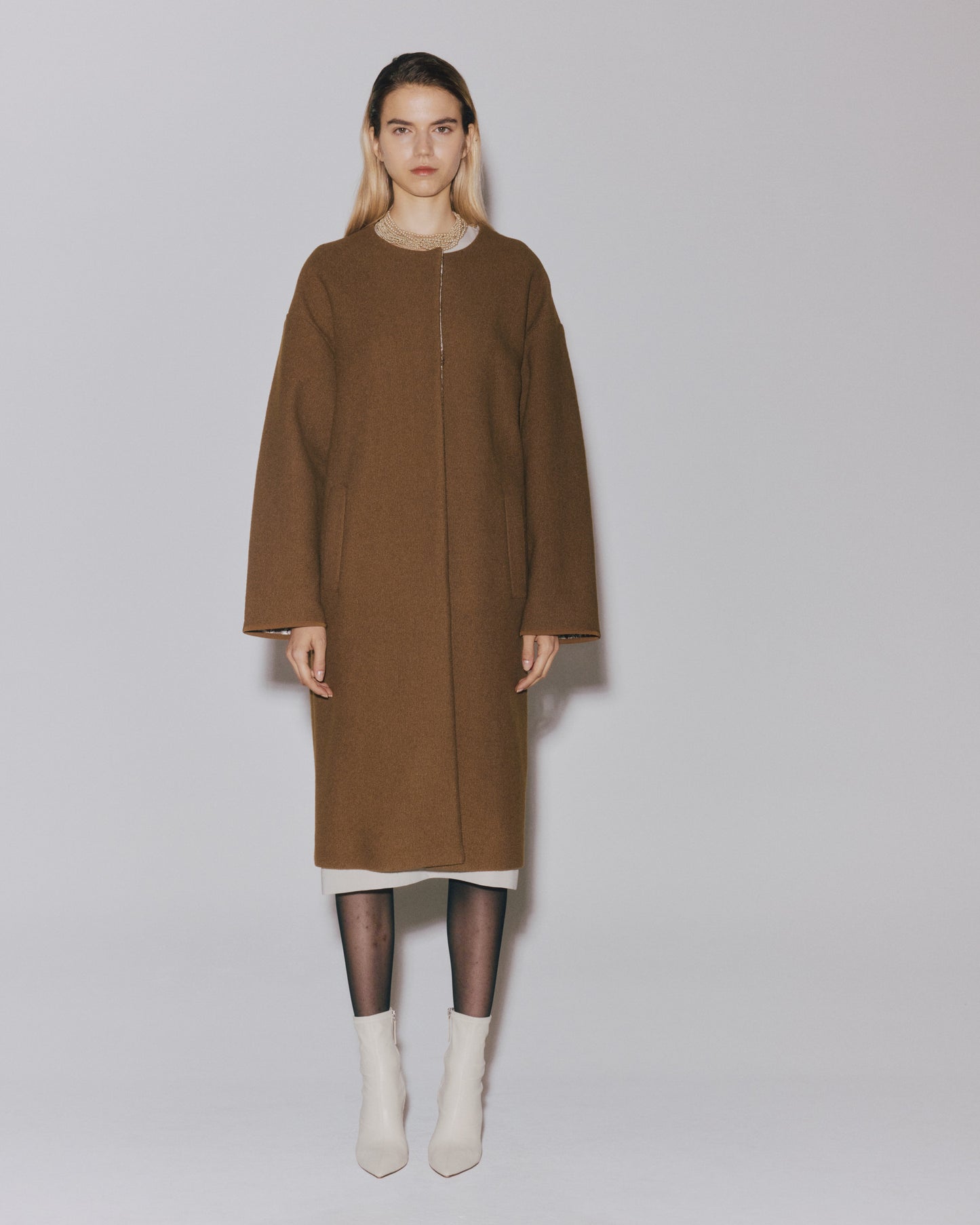 【予約】BOUCLE/LACE  SNAP LONG  COAT