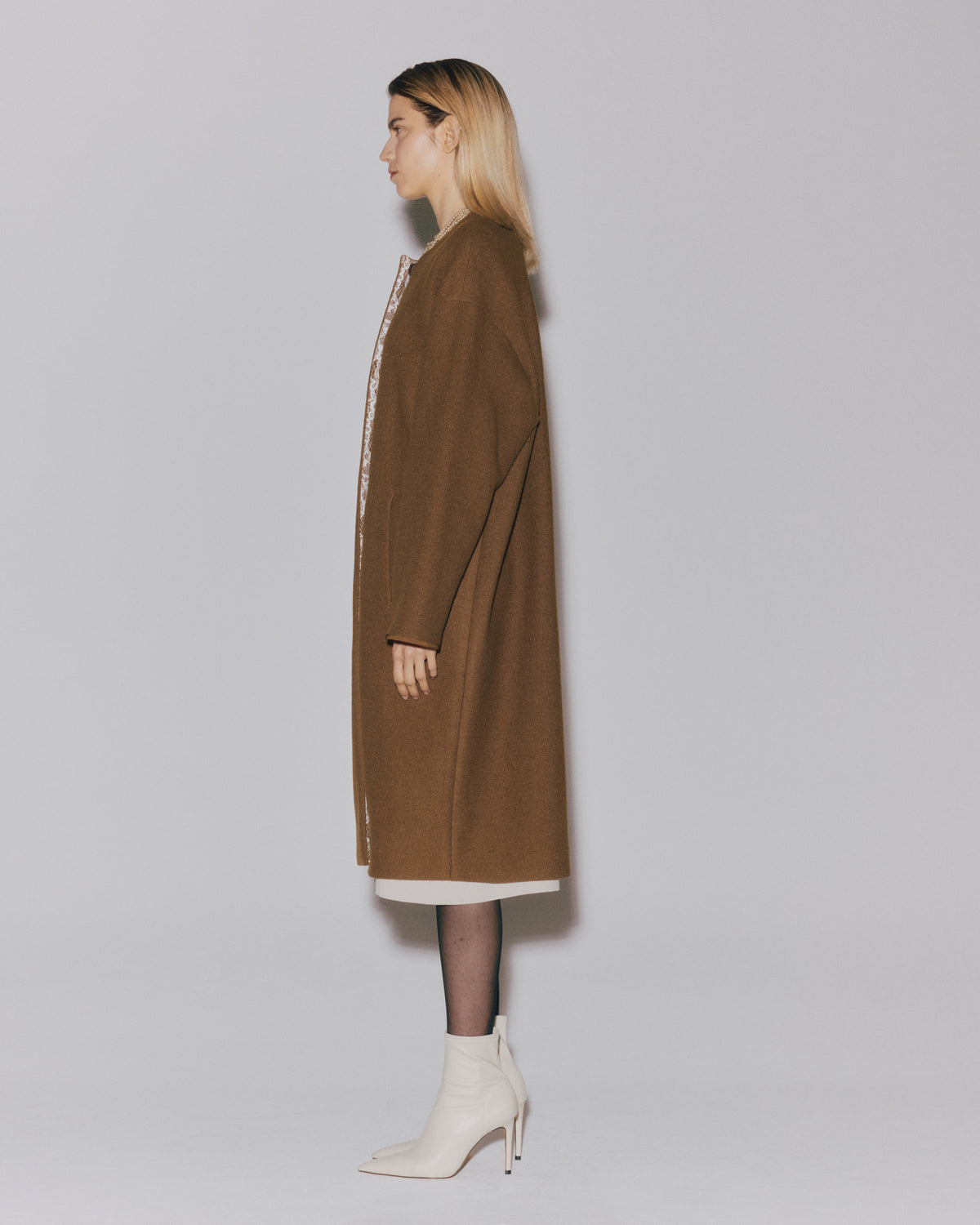 【予約】BOUCLE/LACE  SNAP LONG  COAT