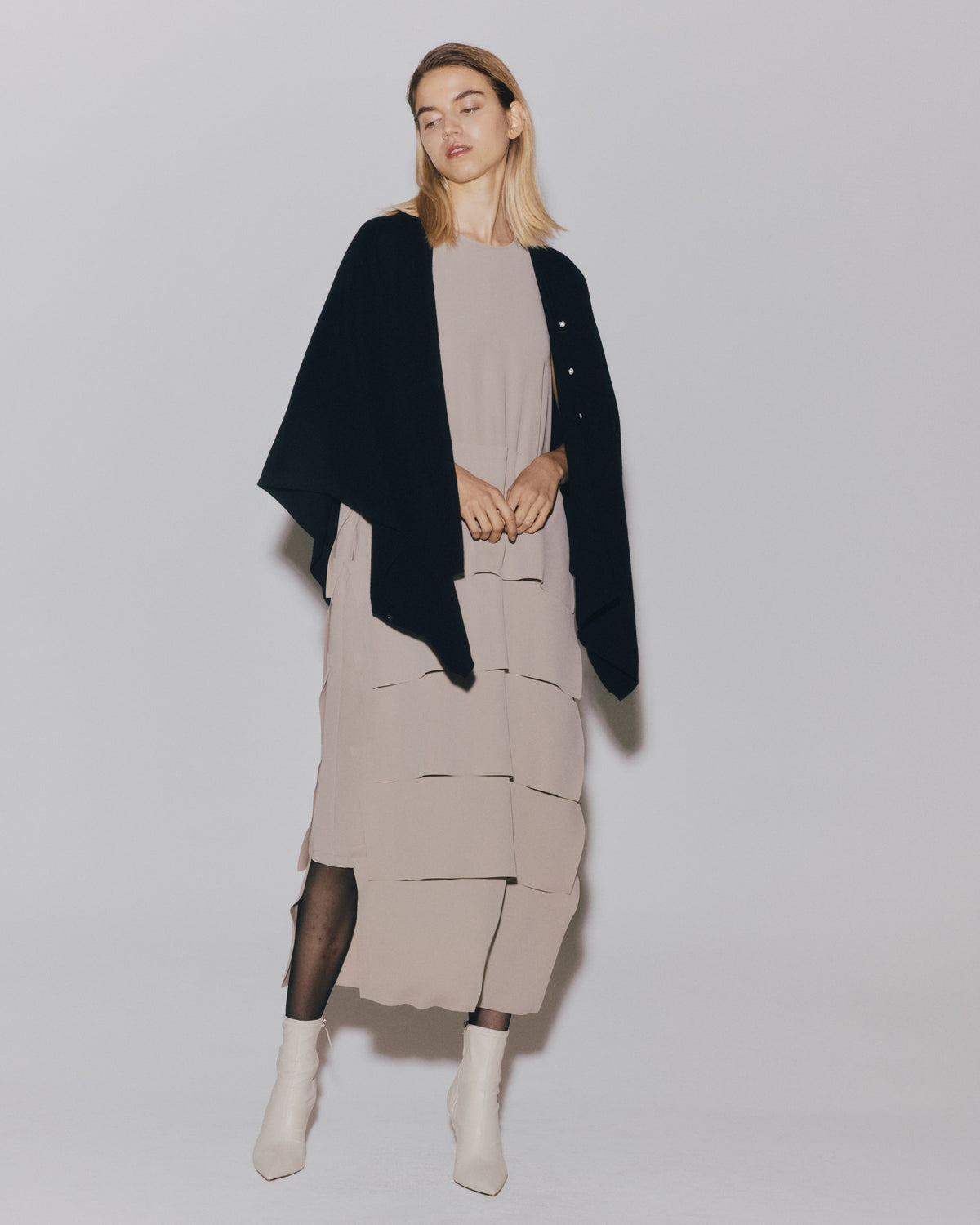 W-SATIN NS TIERED DRESS