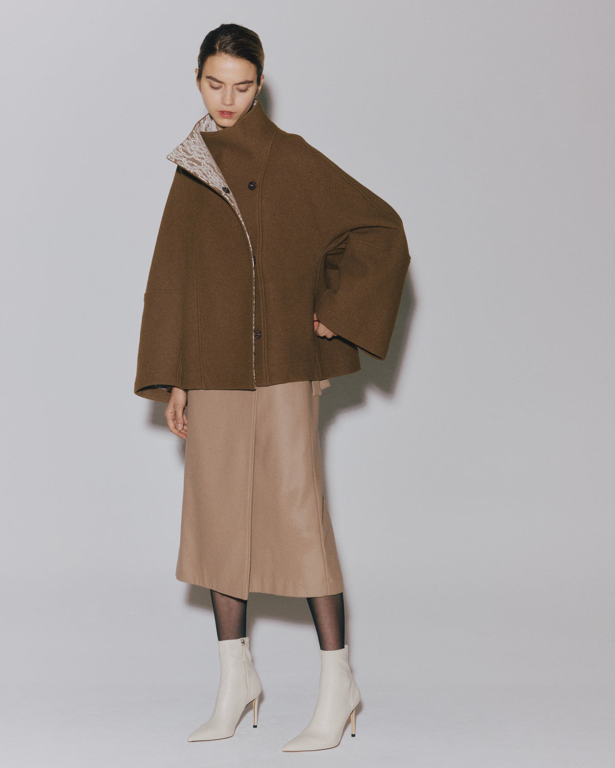【予約】BOUCLE/LACE  HI/N SHORT COAT