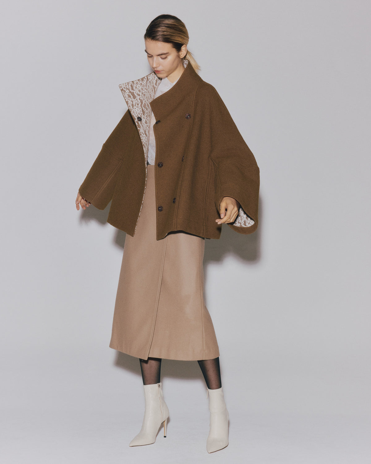 【予約】BOUCLE/LACE  HI/N SHORT COAT