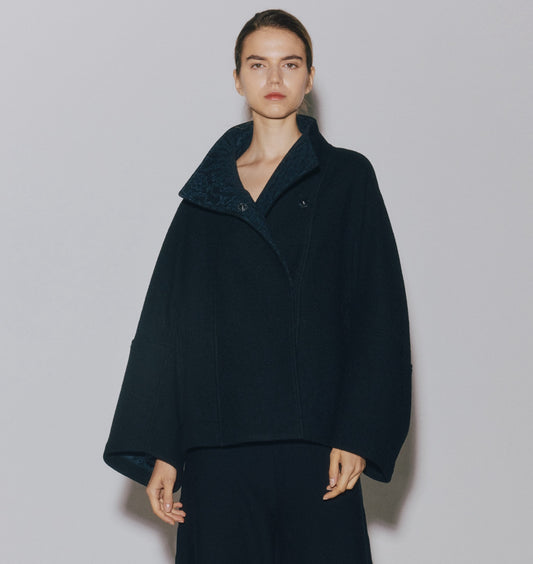 【予約】BOUCLE/LACE  HI/N SHORT COAT