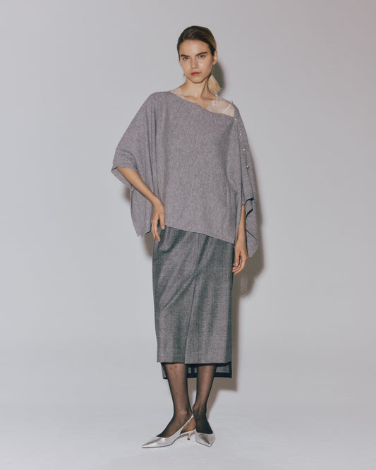 WOOL CASH F/VENT SKIRT