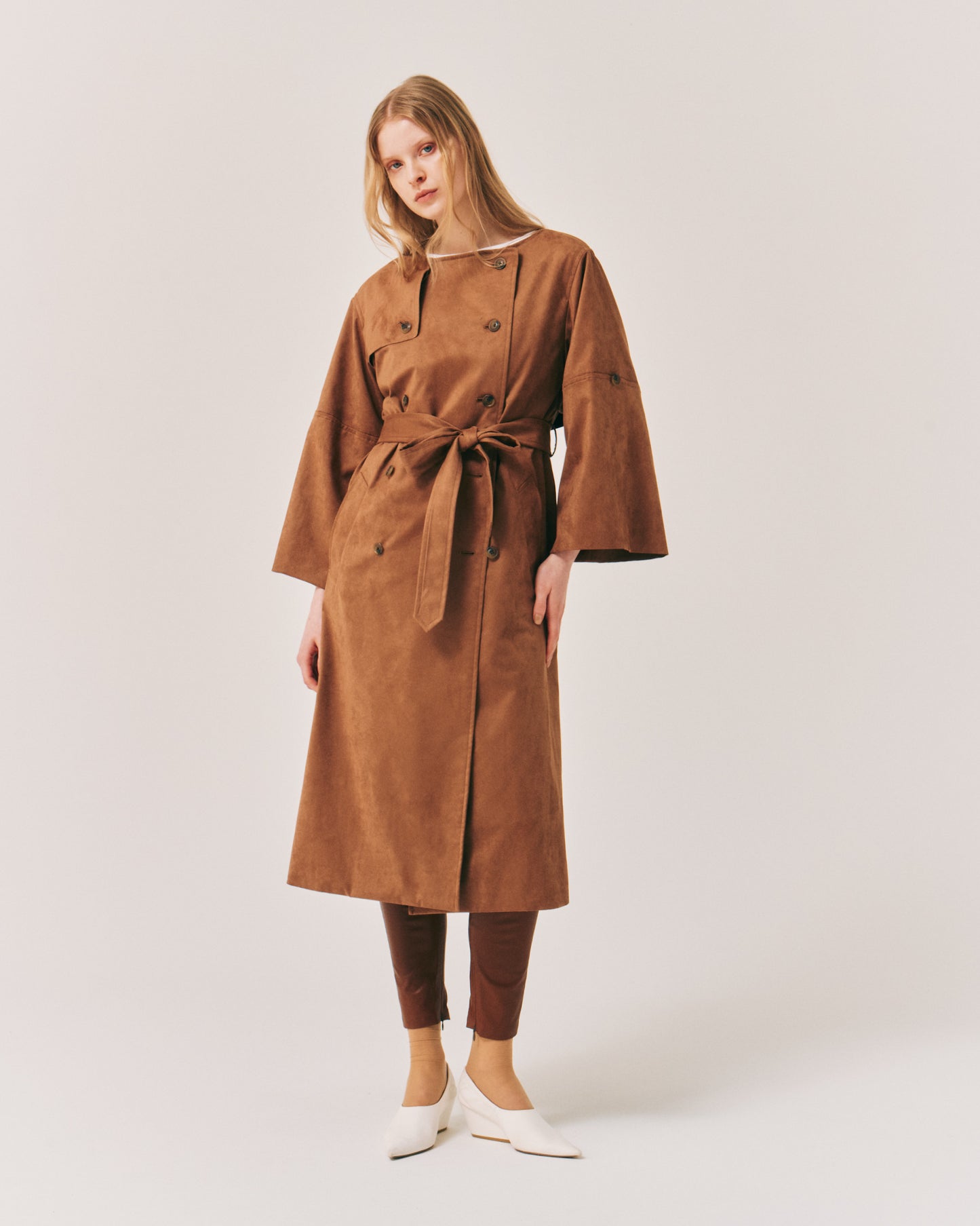 SUEDE CREW BIG/SLEEVE COAT