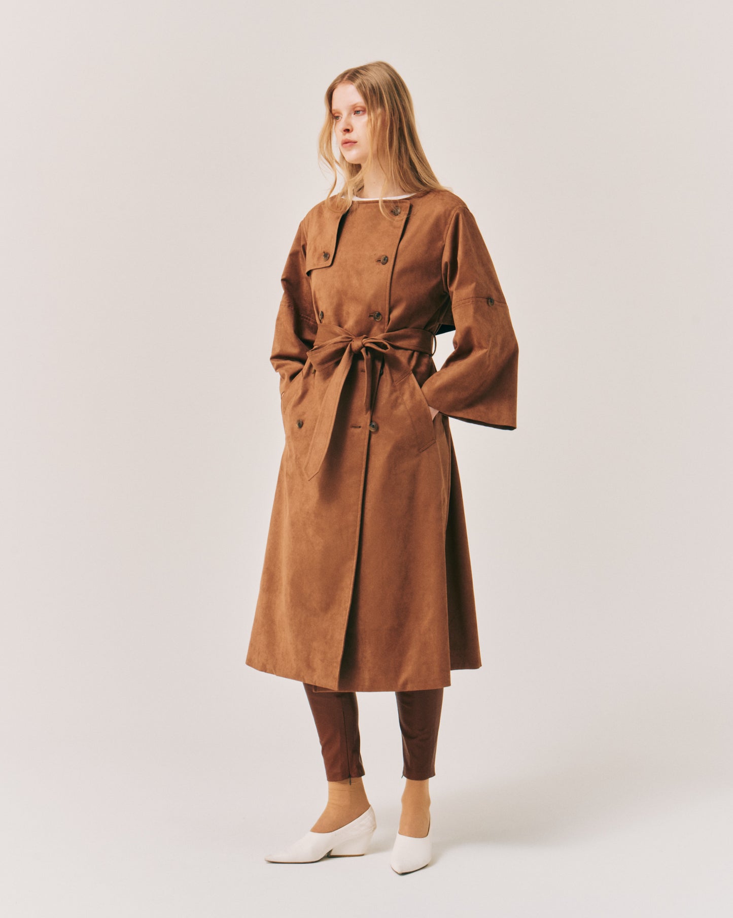 SUEDE CREW BIG/SLEEVE COAT