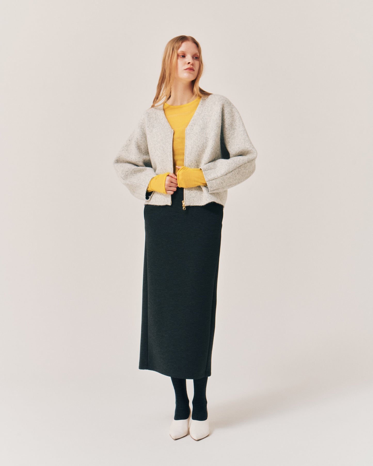 AIR JRSY BACK/BUTTON TIGHT SKIRT