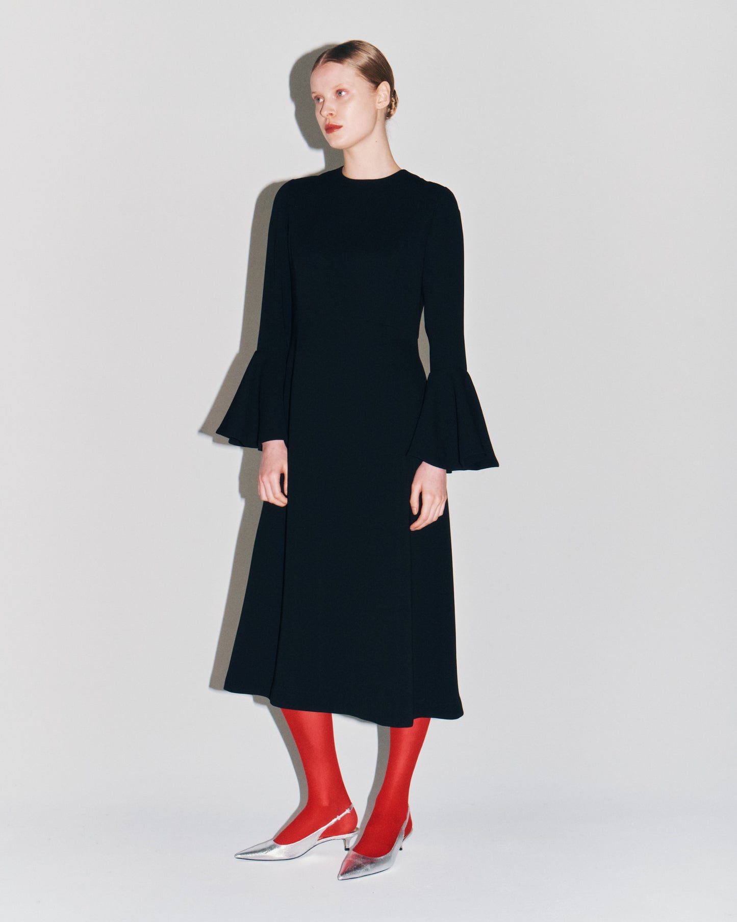 GEORGETTE BELL/SLEEVE DRESS