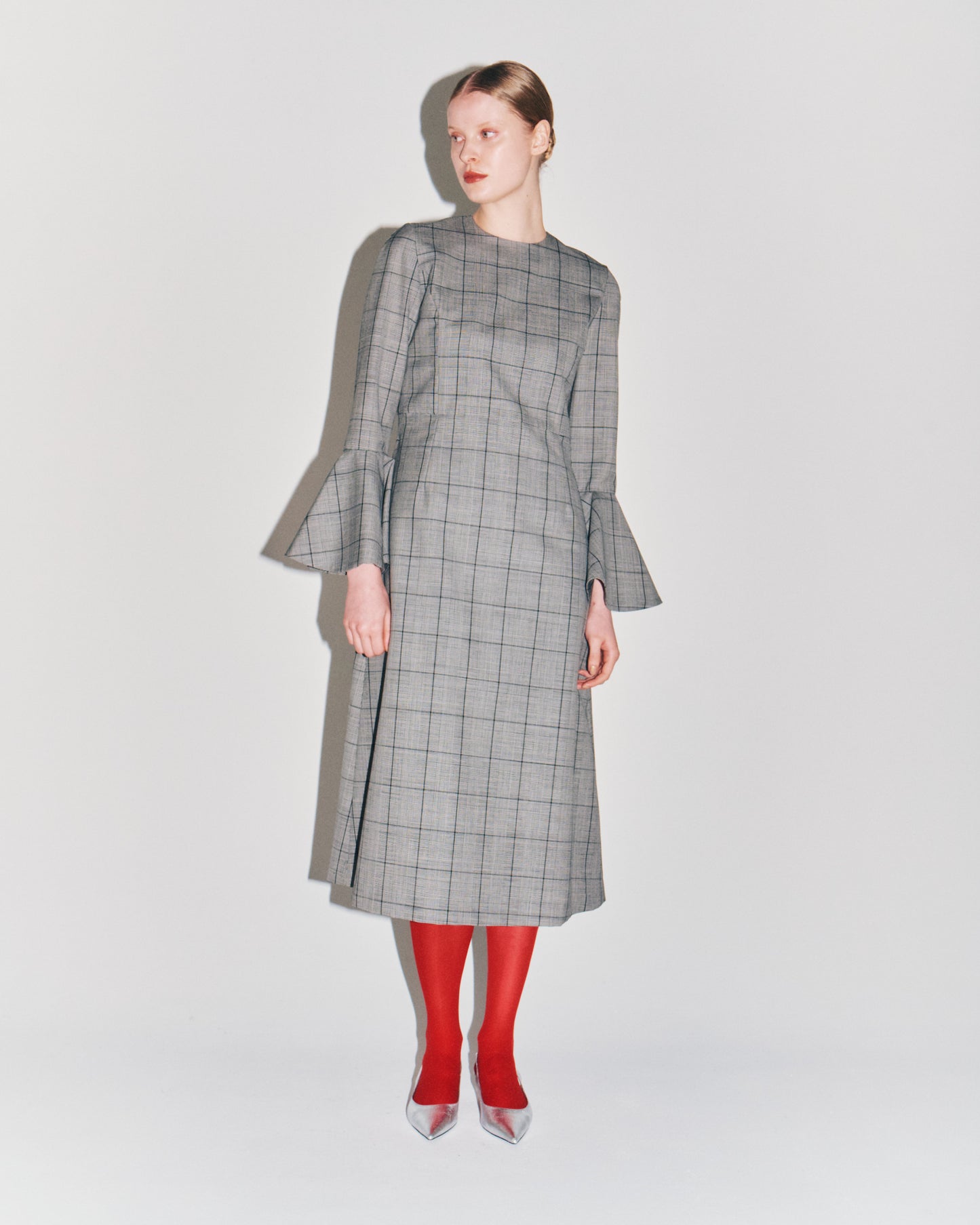 G/CHECK BELL/SLEEVE DRESS