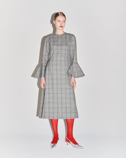 【予約商品】G/CHECK BELL/SLEEVE DRESS