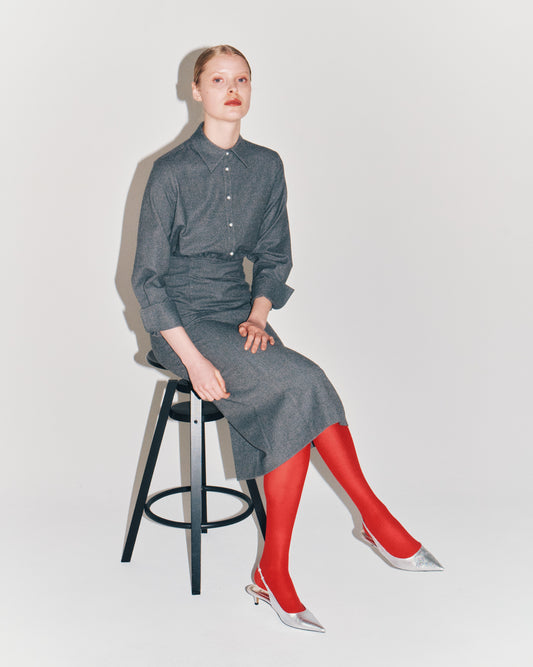 TWILL PEARL/B SHIRTS DRESS